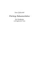 Cover of: Flüchtige Bekanntschaften: drei Drehbücher und begleitende Texte