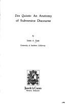 Cover of: Don Quixote: an anatomy of subversive discourse