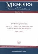 Cover of: Analytic quotients by Ilijas Farah