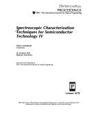 Cover of: Spectroscopic characterization techniques for semiconductor technology IV: 25-26 March 1992, Somerset, New Jersey