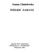 Cover of: Wielkie zasługi. by Joanna Chmielewska