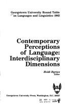 Cover of: Contemporary Perceptions of Language: Interdisciplinary Dimensions