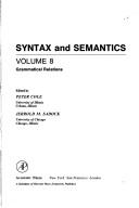 Cover of: Syntax and Semantics by Peter Cole