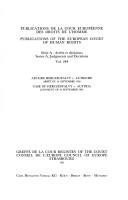 Cover of: Affaire Herczegfalvy c. Autriche, arrêt du 24 Septembre 1992 =: Case of Herczegfalvy v. Austria, judgment of 24 September 1992