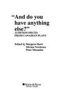 Cover of: "And Do You Have Anything Else?": Audition Pieces from Canadian Plays