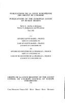 Cover of: A.  Affaire Sainte-Marie c. France, arrêt du 16 Décembre 1992. by European Court of Human Rights.