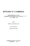 Ronsard in Cambridge by Cambridge Ronsard Colloquium (1985 Cambridge, England)