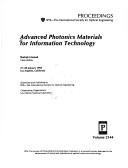 Cover of: Advanced photonics materials for information technology | 