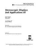 Cover of: Steroscopic Displays and Applications III: 12-13 February 1992 San Jose, California (Spie Proceedings, Vol 1669)
