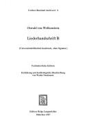 Cover of: Liederhandschrift B (Universitätsbibliothek Innsbruck, ohne Signatur) by Oswald von Wolkenstein