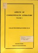 Cover of: Aspects of Commonwealth literature.