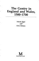 Cover of: The gentry in England and Wales, 1500-1700