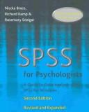 SPSS for psychologists by Nicola Brace, Richard Kemp, Rosemary Snelgar