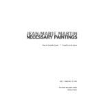Cover of: Jean-Marie Martin: necessary paintings : July 4-September 15, 2002, the Robert McLaughlin Gallery, Oshawa, Ontario