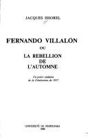 Fernando Villalón, ou, la rebellion de l'automne by Jacques Issorel