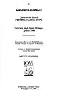 Cover of: Institute of Medicine update on veterans and agent orange by United States. Congress. House. Committee on Veterans' Affairs. Subcommittee on Hospitals and Health Care