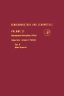 Cover of: Semiconductors and Semimetals: Hydrogenated Amorphous Silicon, Part B  | R. K. Willardson