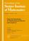 Cover of: Selected Questions of Mathematical Physics and Analysis (Proceedings of the Steklov Institute of Mathematics)