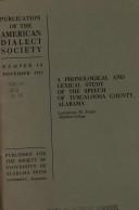 Cover of: A phonological and lexical study of the speech of Tuscaloosa County, Alabama by Lawrence M. Foley, Lawrence M. Foley