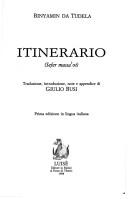 Cover of: Itinerario by Benjamin of Tudela, Benjamin of Tudela