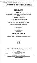 Cover of: Oversight of the U.S. Postal Service | United States
