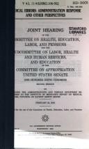 Cover of Medical errors