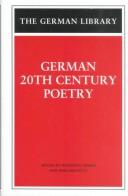 Cover of: German 20th Century Poetry (The German Library, V. 69) by Reinhold Grimm, Hunt, Irmgard Elsner