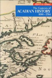 Cover of: The contexts of Acadian history, 1686-1784