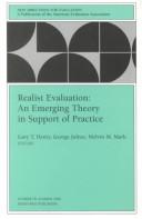 Cover of: Realist evaluation: an emerging theory in support of practice