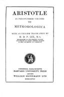 Cover of: Meteorologica by Aristotle ; with an English translation by H.D.P. Lee.