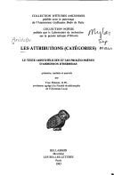 Cover of: Les attributions (catégories) by Aristotle