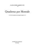 Cover of: Quaderno per Montale