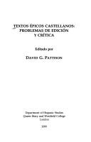 Cover of: Textos épicos castellanos: problemas de edición y crítica
