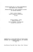 Cover of: Affaire Scherer c. Suisse : arrêt du 25 Mars 1994 =: Case of Scherer v. Switzerland : judgment of 25 March 1994.