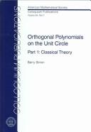 Cover of: Orthogonal polynomials on the unit circle