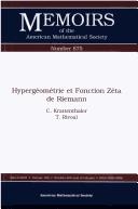 Hypergéométrie et fonction zêta de Riemann by C. Krattenthaler