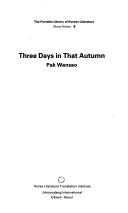 Cover of: Three days in that autumn