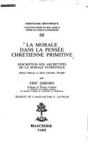 Cover of: La morale dans la pensée chrétienne primitive by Eric Francis Osborn