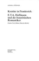 Cover of: Germanisch-romanische Monatsschrift: Beiheft, 22: Kreisler in Frankreich by Andrea H ubener