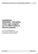 Carteggio Leopardi-Colletta by Giacomo Leopardi