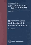 Quasipower series and quasianalytic classes of functions by G. V. Badali͡an