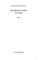 Cover of: Die geheimen Stunden der Nacht: Roman