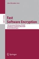 Cover of: Fast software encryption