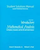 Cover of: Student solutions manual