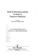 Cover of: Studi di letteratura italiana in onore di Francesco Mattesini