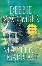 Cover of: This Matter Of Marriage
