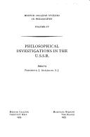 Cover of: Philosophical investigations in the USSR by F.J. Adelmann