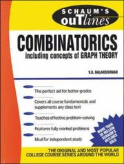 Cover of: Schaum's outline of theory and problems of combinatorics by V. K. Balakrishnan