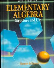Cover of: Elementary Algebra by Raymond A. Barnett, Thomas J. Kearns