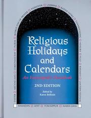 Cover of: Religious Holidays and Calendars by Karen Bellenir